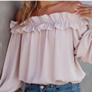 New without tags ruffle style off the shoulder top